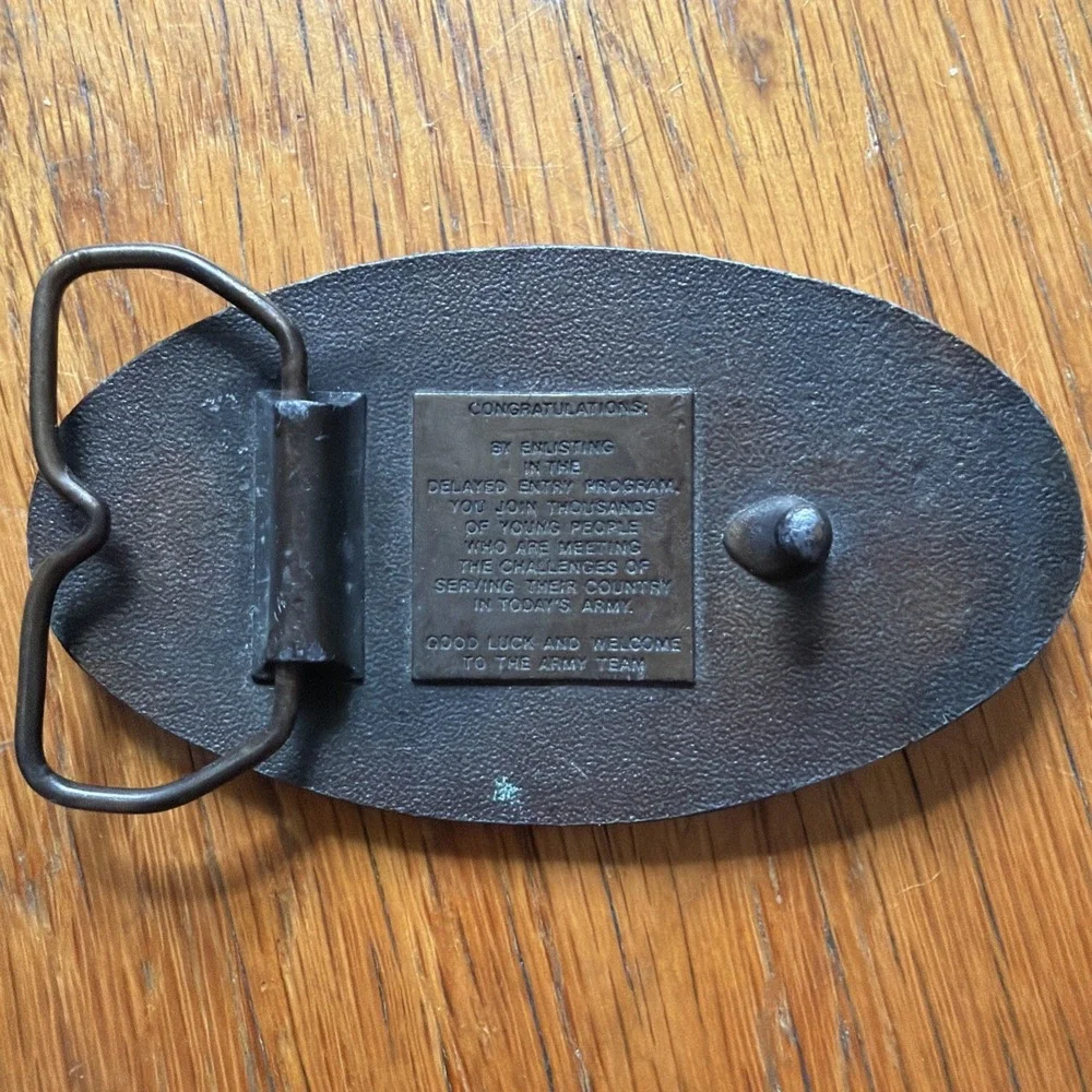 United States Army Military Enlisted Soldiers Vintage Brass‎ Tone Belt Buckle